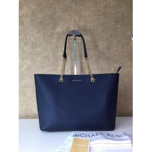 [NEW MICHAEL KORS 30S6GJ8T2L JET SET TRAVEL MEDIUM SAFFIANO LEATHER TOTE